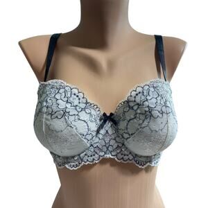 Victoria's Secret Dream Angels Multi-Way Strapless Lace Bra 32DD White Black